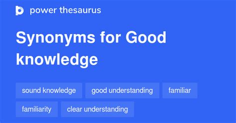 GOOD KNOWLEDGE in Thesaurus: 100+ Synonyms.